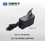 Wall Mounted 0.5A LED AC DC Adapter 12W 24VDC Security Camera Power Adapter